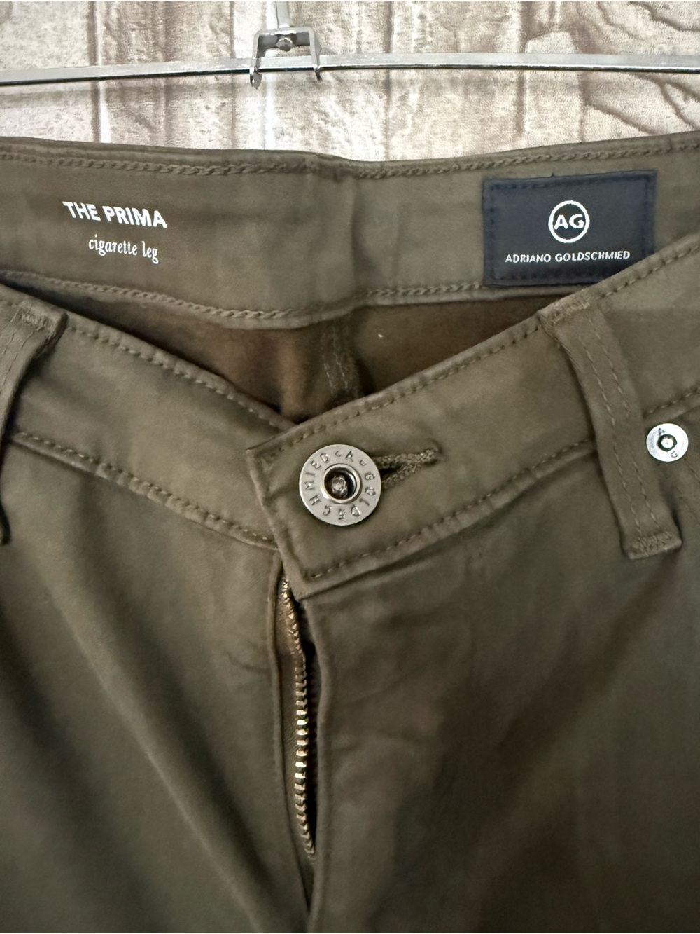 AG Adriano Goldschmied The Prima Olive Green Cigarette Leg Jeans - Picture 5 of 5
